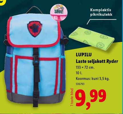 LUPILU Laste seljakott Ryder