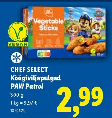 CHEF SELECT Köögiviljapulgad PAW Patrol