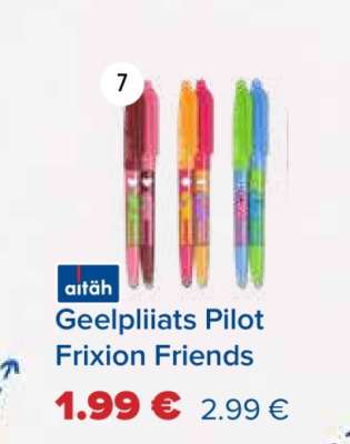 Geelpliiats Pilot Frixion Friends