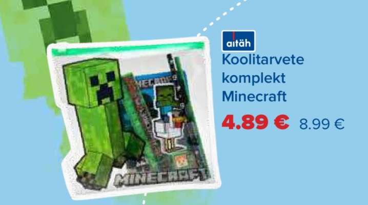 Koolitarvete komplekt Minecraft