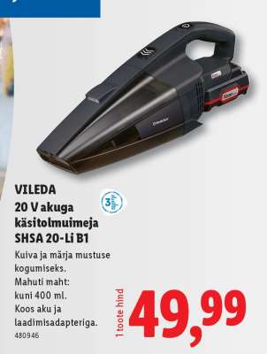 VILEDA 20 V akuga käsitolmuimeja SHSA 20-Li B1
