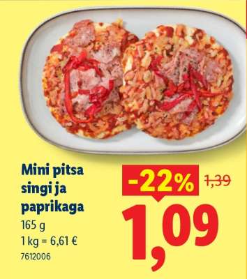 Mini pitsa singi ja paprikaga
