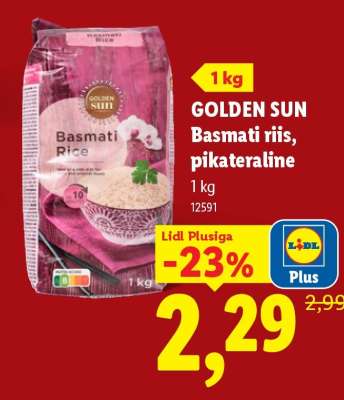 Golden Sun Basmati riis pikateraline