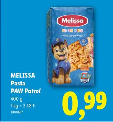 MELISSA Pasta PAW Patrol