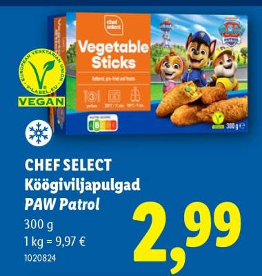 CHEF SELECT Köögiviljapulgad PAW Patrol