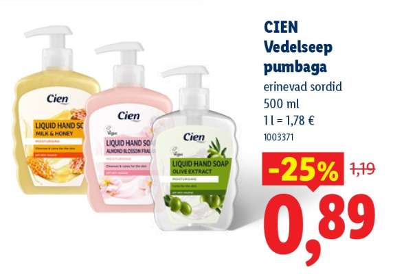 CIEN Vedelseep, pumbaga