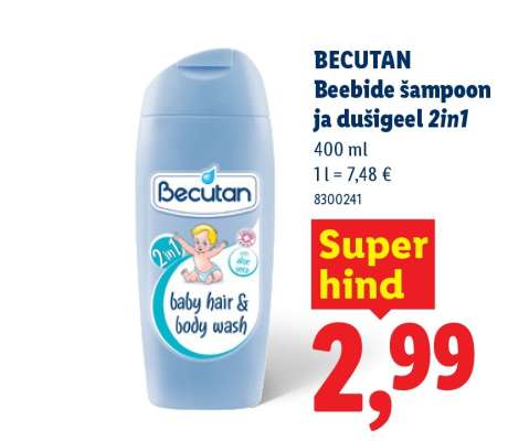 BECUTAN Beebide šampoon ja dušigeel 2in1