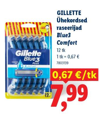 GILLETTE Ühekordsed raseerijad Blue3 Comfort