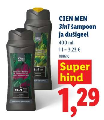 CIEN MEN 3in1 šampoon ja dušigeel