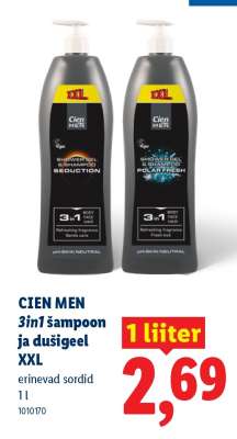 CIEN MEN 3in1 šampoon ja dušigeel XXL