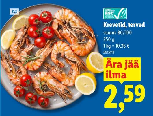 Krevetid, terved