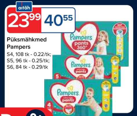 Püksmähkmed Pampers