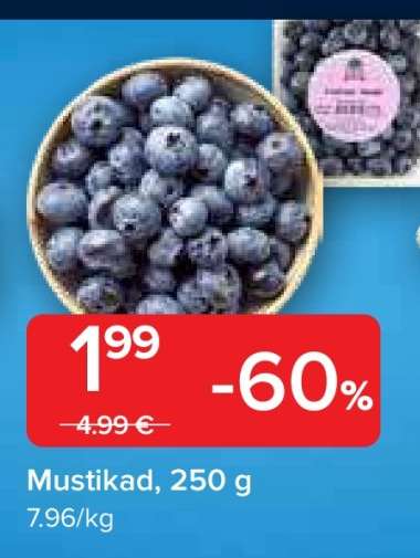 Mustikad, 250 g