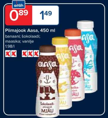 Piimajook Aasa, 450 ml