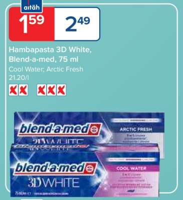 Hambapasta 3D White, Blend-a-med, 75 ml