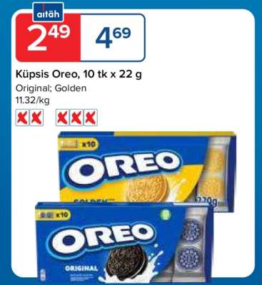 Küpsis Oreo, 10 tk x 22 g