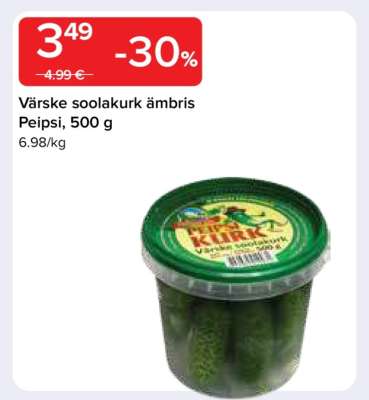 Värske soolakurk ämbris
