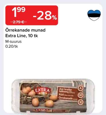 Õrrekanade munad Extra Line, 10 tk