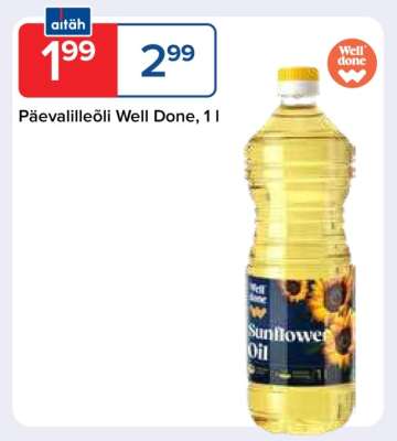 Päevalilleõli Well Done, 1 l