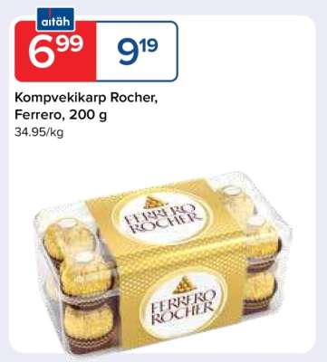 Kompvekkikarp Rocher, Ferrero, 200 g