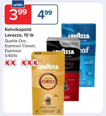 Kohvikapslid Lavazza, 10 tk
