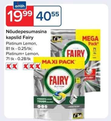 Nõudepesumasina kapslid Fairy