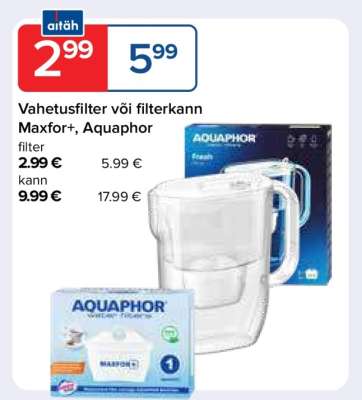 Vahetusfilter või filterkann Maxfor+, Aquaphor