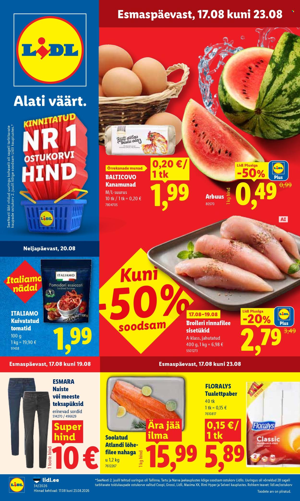 Lidl kliendileht - 17.08.2026 - 23.08.2026. Lehekülg 1
