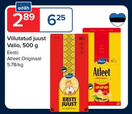 Villutatud juust Valio, 500 g