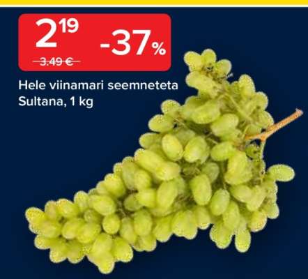 Hele viinamari seemneteta Sultana
