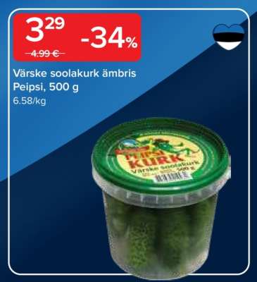 Värske soolakurk ämbris