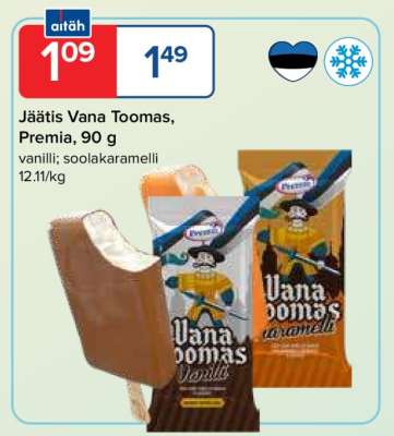 Jäätis Vana Toomas, Premia