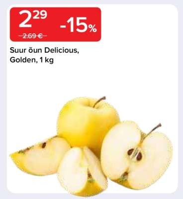 Suur õun Delicious, Golden, 1 kg