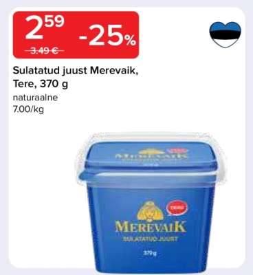Sulatatud juust Merevaik, Tere, 370 g