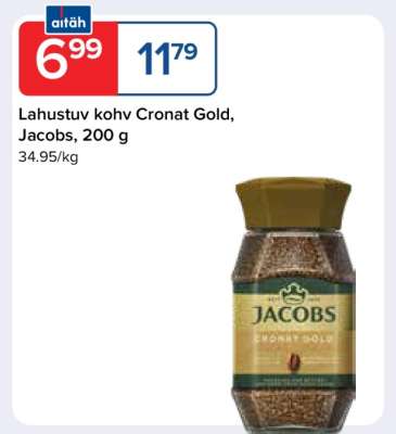 Lahustuv kohv Cronat Gold, Jacobs, 200 g