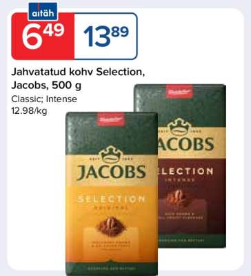 Jahvatatud kohv Selection, Jacobs, 500 g