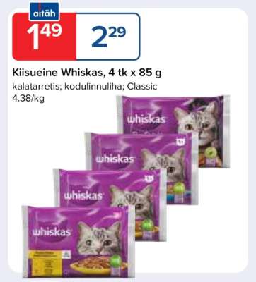 Kiisueine Whiskas, 4 tk x 85 g