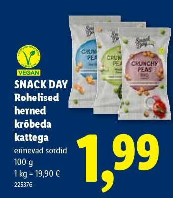 SNACK DAY Rohelised herned krõbeda kattega