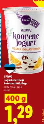 FARMI Jogurt apelsini ja šokolaaditükkidega