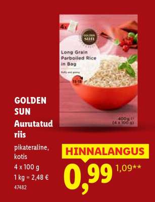 GOLDEN SUN Aurutatud riis