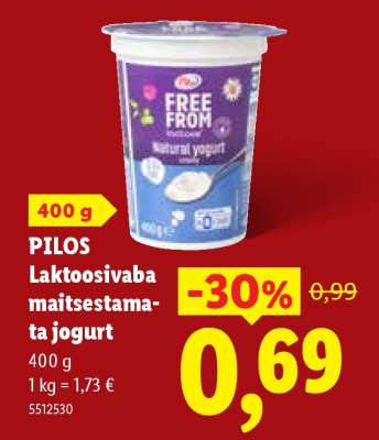 PILOS Laktoosivaba maitsestamata jogurt