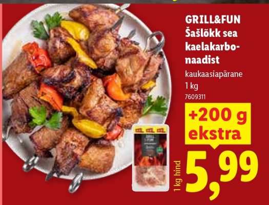 GRILL&FUN Šašlõkk sea kaelakarbonaadist