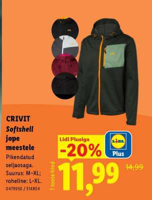 CRIVIT Softshell jope meestele