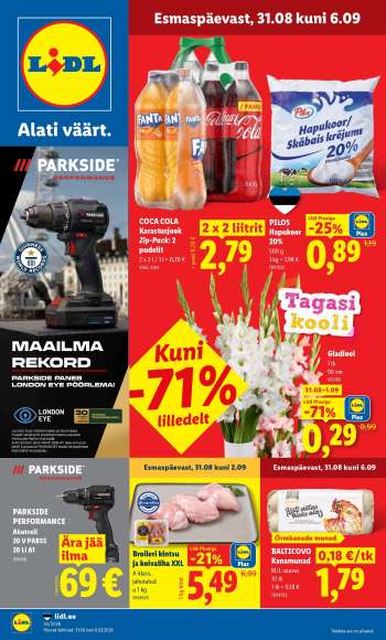 Kaupluse Lidl kliendileht - 31.08.2026 - 06.09.2026.