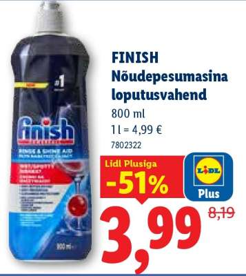 FINISH Nõudepesumasina loputusvahend