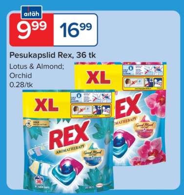 Pesukapslid Rex, 36 tk