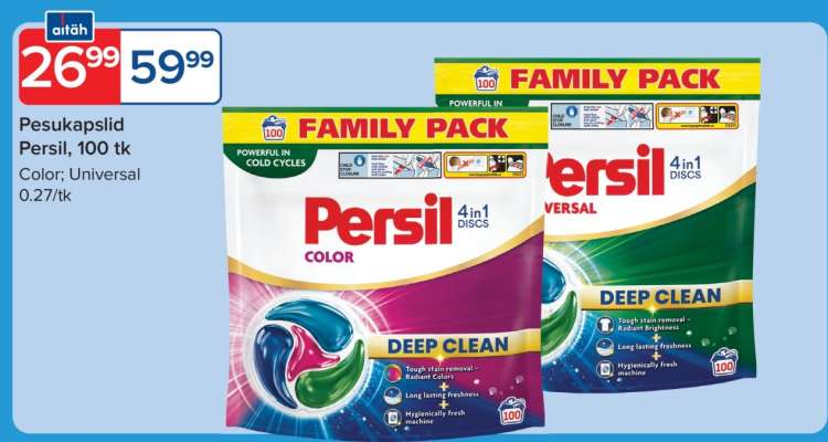 Pesukapslid Persil, 100 tk