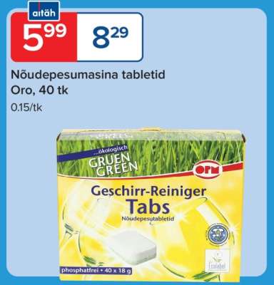 Nõudepesumasina tabletid Oro