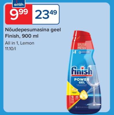 Nõudepesumasina geel Finish, 900 ml