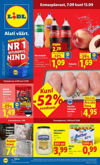 Kaupluse Lidl kliendileht - 07.09.2026 - 13.09.2026.